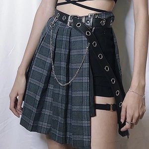 Gray false skirt belt